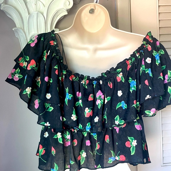 Zara Floral Crop Top Size‎ Small - Picture 2 of 4